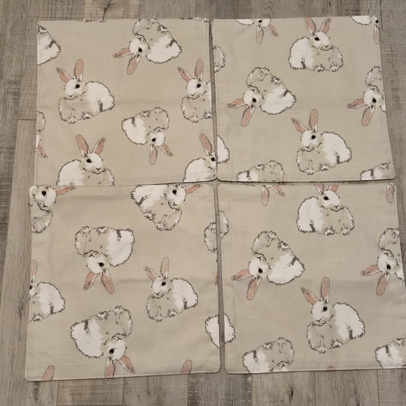 4 Easter Rabbit Square Placemats-Dining-Farmhouse-Country - Picture 2 of 7